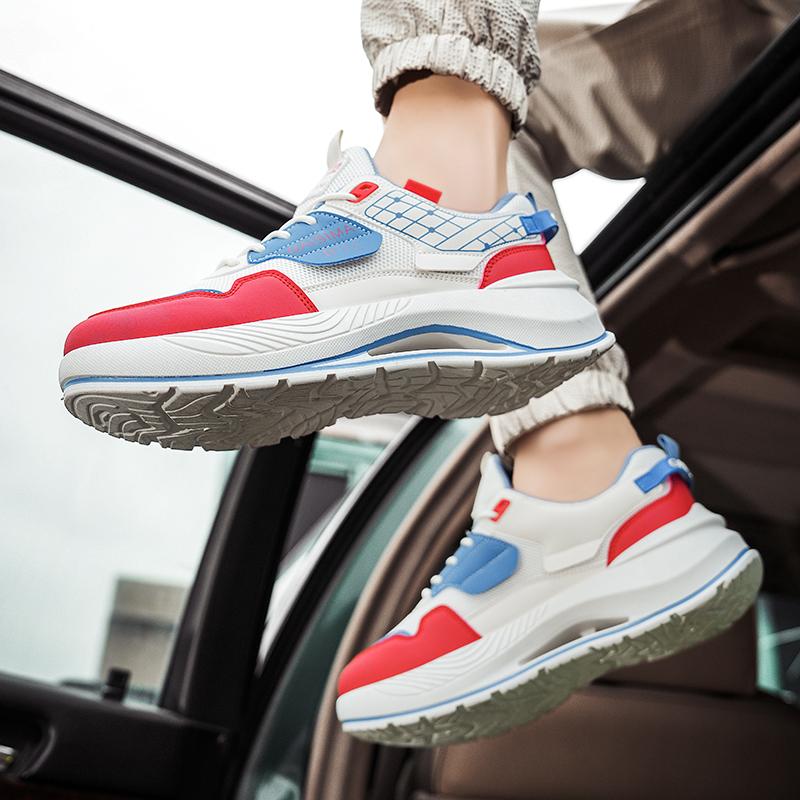 Men Casual Sneakers Board Shoes Outdoor Walking Fashion Mesh Breathable 2025 Trendy Shoe Thick Soled Comfort Male Footwear