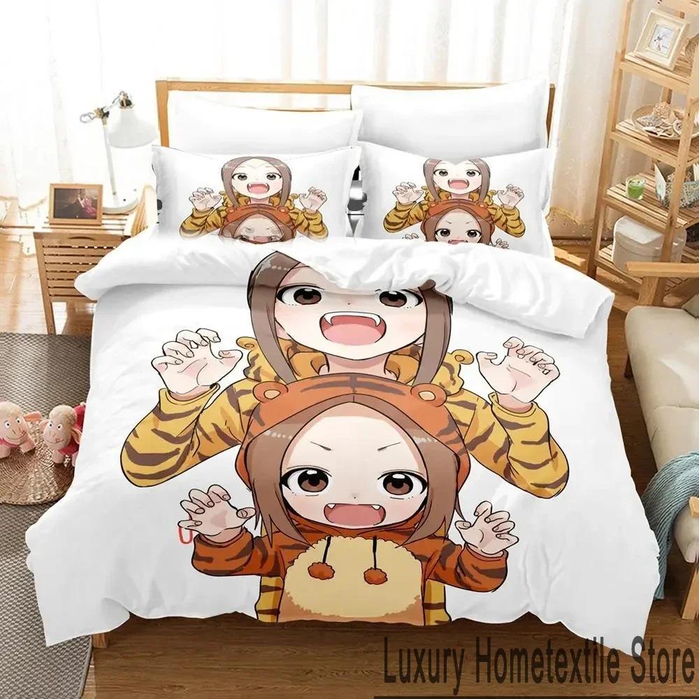 

Anime Teasing Master Takagi-san Bedding Set 3D Duvet Cover Bed Set Quilt Cover Pillowcase Comforter king Queen Size Boys Adult 70x133cm 2pcs