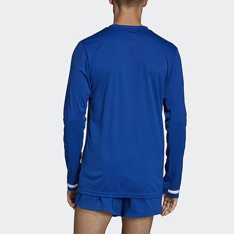 Adidas Logo Print Crew Neck Long Sleeve T-Shirt Men Tops Blue DY8814