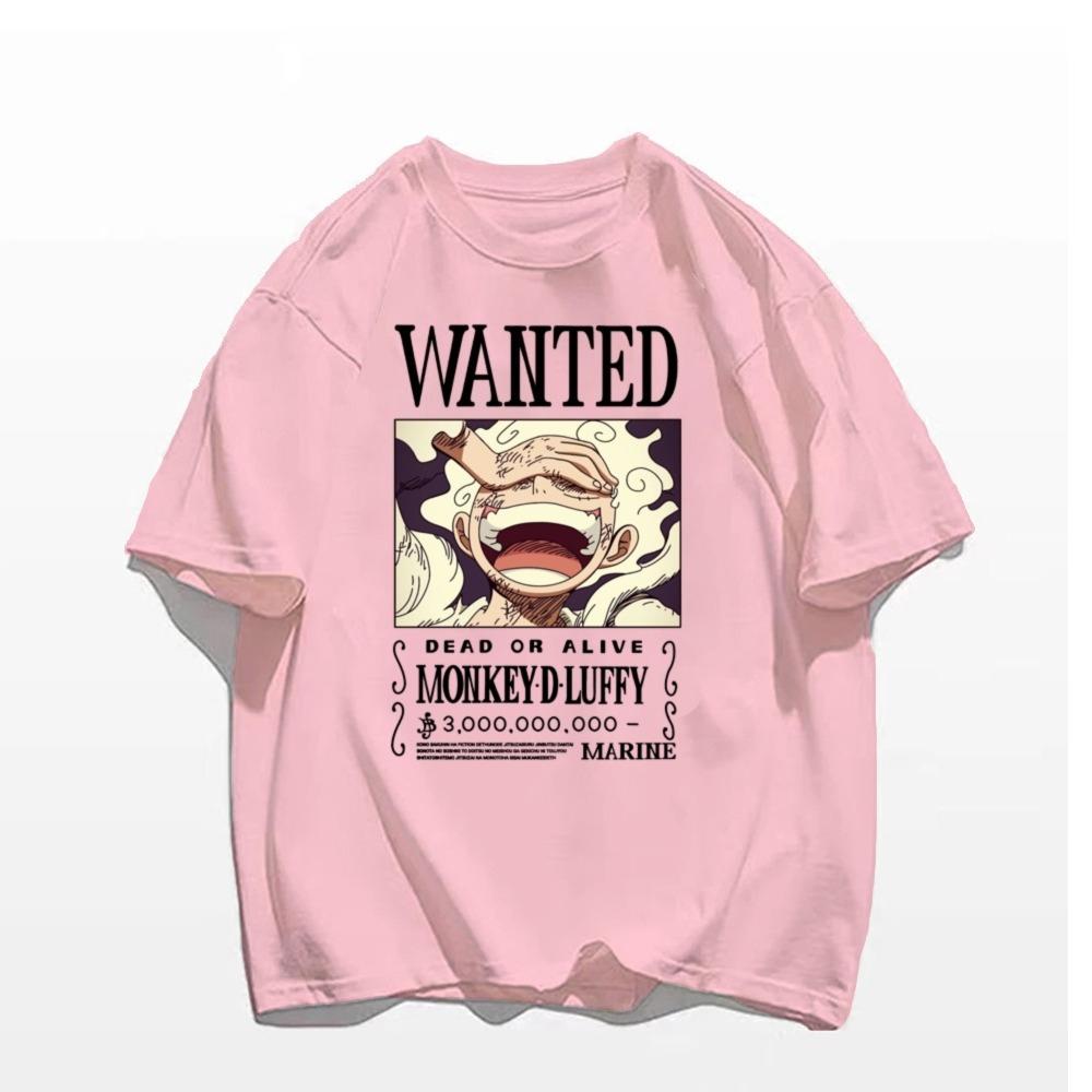 ONE PIECE Nika Luffy Bieg 5 Anime Mężczyźni Kobiety Letnia Koszulka Rekreacja Fitness Luźna Oversize Wygodna Bawełna Krótkie Rękawy Góra