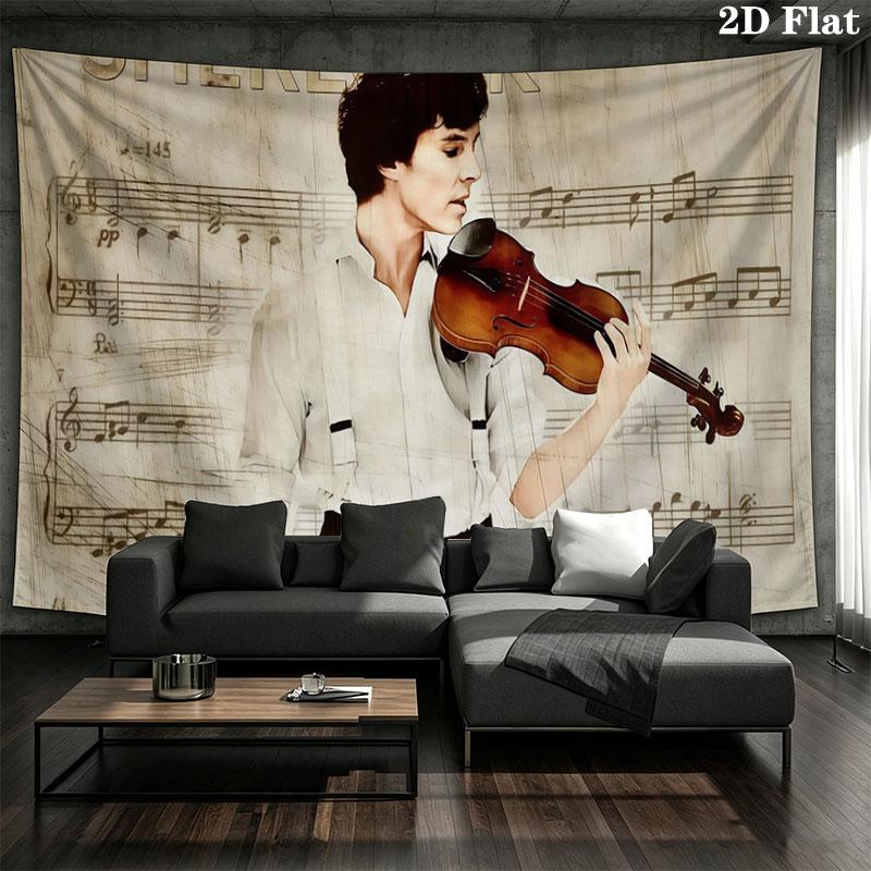 Sherlock Holmes Wall Tapestry, Aesthetic Printed Fabric Blanket, Suitable for Bedroom, Living Room, and Home Decor.