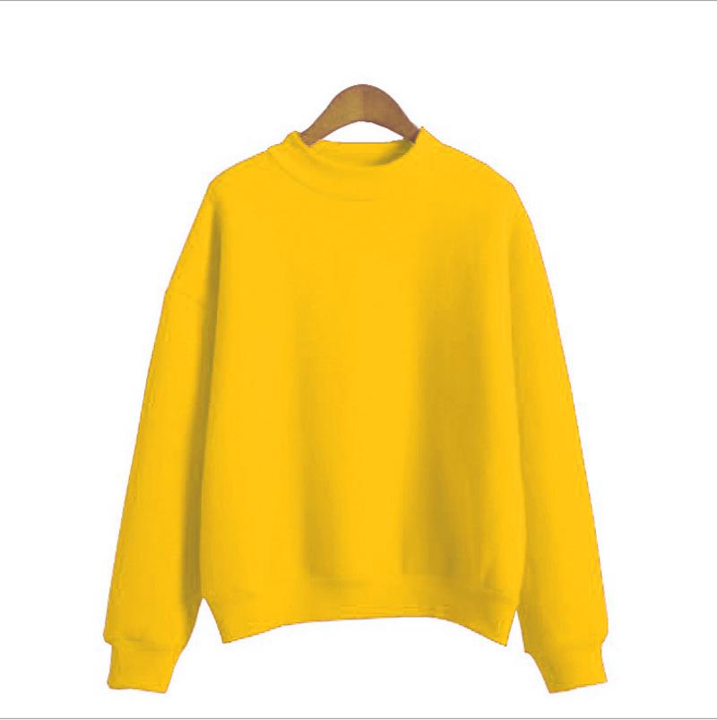 Nine-Color Korean Style Women's Winter Stand Collar Thick Pullover Sweatshirt