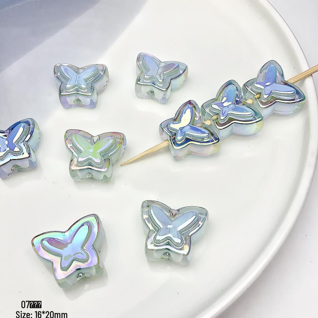 Green Series Hand-Painted Acrylic Beads for DIY Jewelry Making