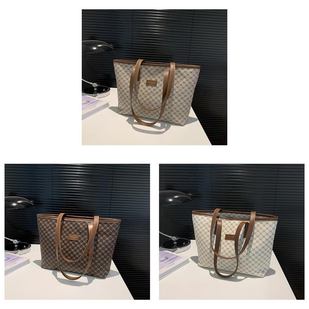 Casual Tote Bag For Women With Pu Material And Vintage Print For Daily Use