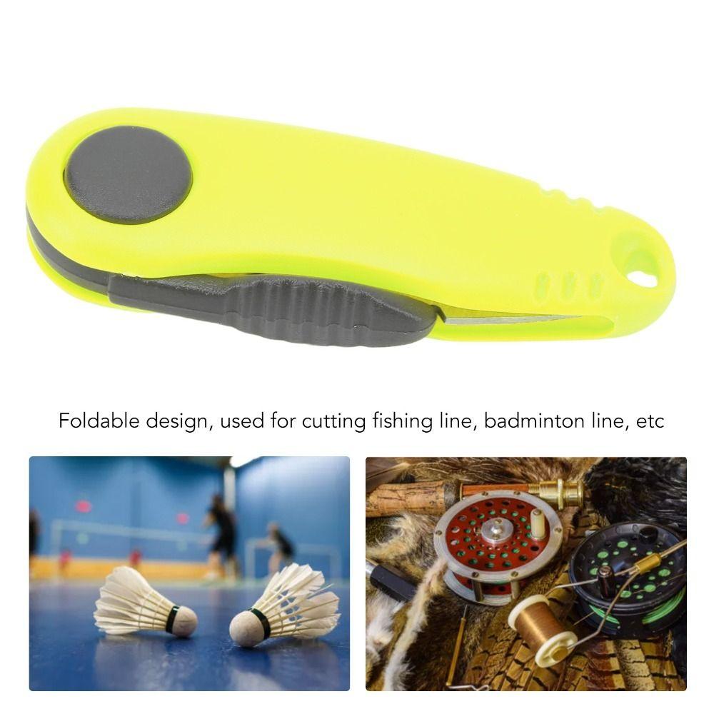 ABS Mini Badmintonové Liniové Nůžky Skládací Nůžky Tvaru Krevety z Uhlíkové Oceli Fluorescenční Žlutá Oranžová Řezačka Linií