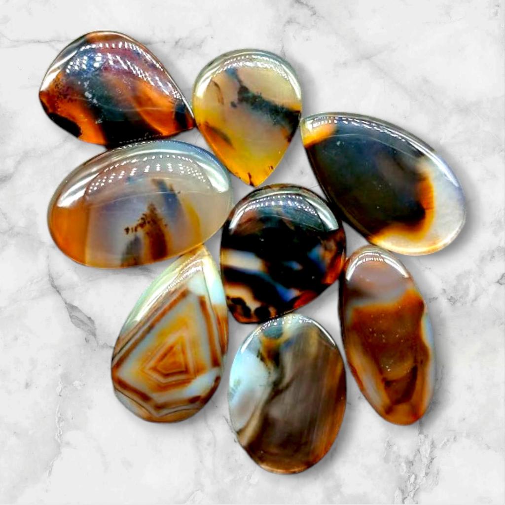 Healing Stones, Natural Montana Agate Cabochon, Loose Cabochon Lot, Mix Lot, Healing Gemstone Lot For Jewelry Making.