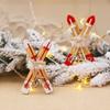 Wooden Sled Shop Mall Window Pendant Xmas Tree Hanging Ornaments Christmas Decor