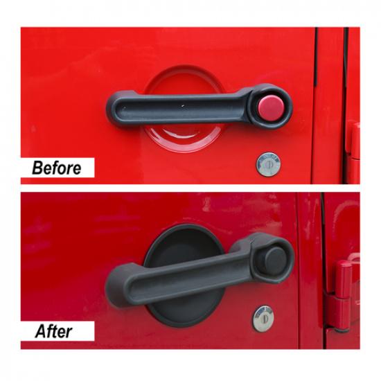 Matte Black Door Handle Recess Guard for 2007-18 Jeep JK Wrangler Unlimited 4Dr