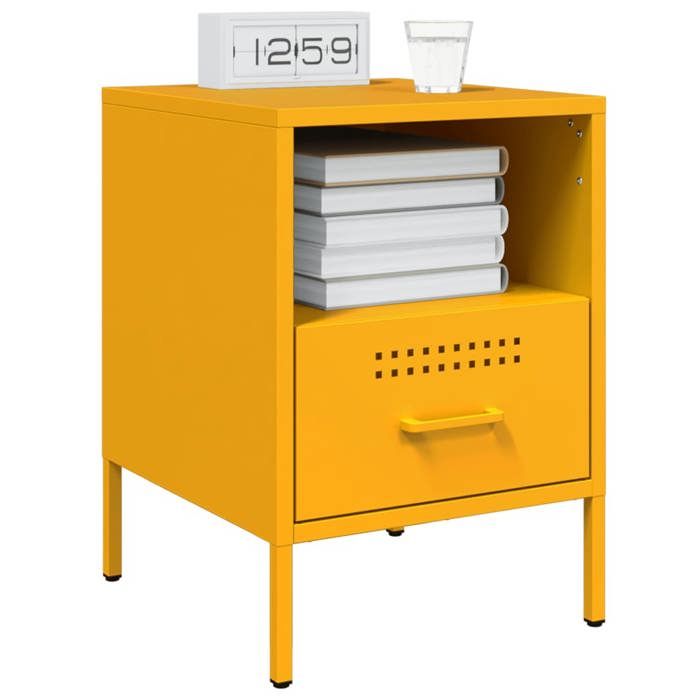 VidaXL Bedside Tables 2 Pcs Mustard Yellow 36x39x50.5 Cm, Cabinet, Side Cabinet, Bedroom Furniture, Table 843061