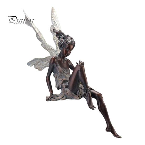 Forest Theme Home Accents Flower Fairy Garden Ornaments, Resin Miniature Figurines with Butterfly Wings for Small Figures Balcony Indoor Outdoor