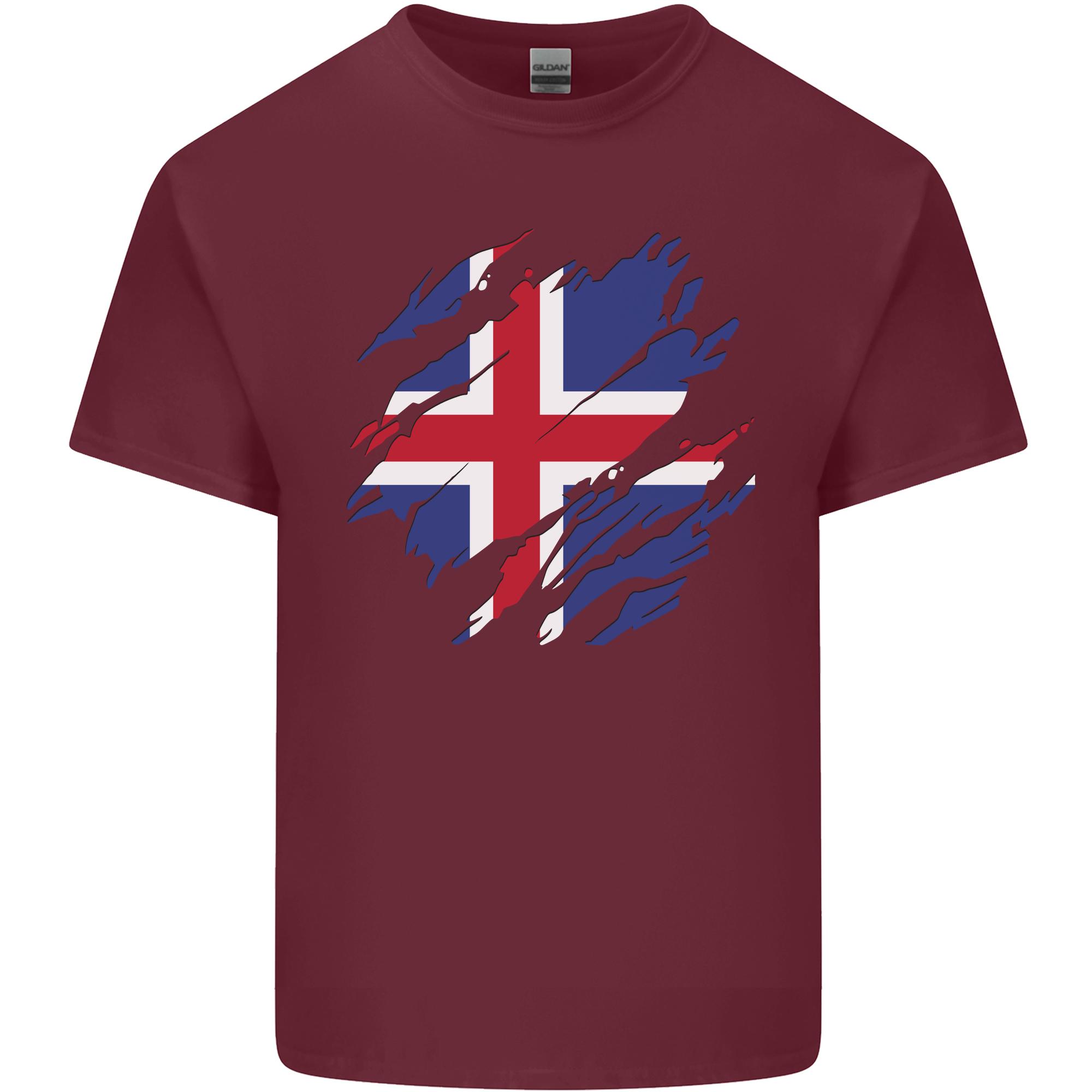 Torn Iceland Flag Icelander Day Football Unisexs Light Cotton TShirt S