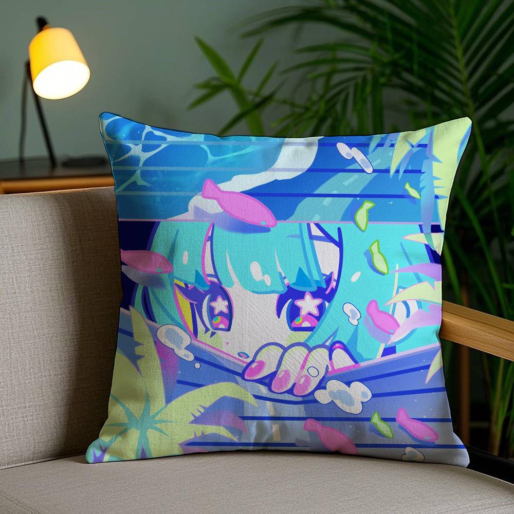 Anime Cute Girl M-Muse Dash Pillow Case Plush Fabric Soft Pillowcase Double Sided Print Sofa Cushion Cover Throw