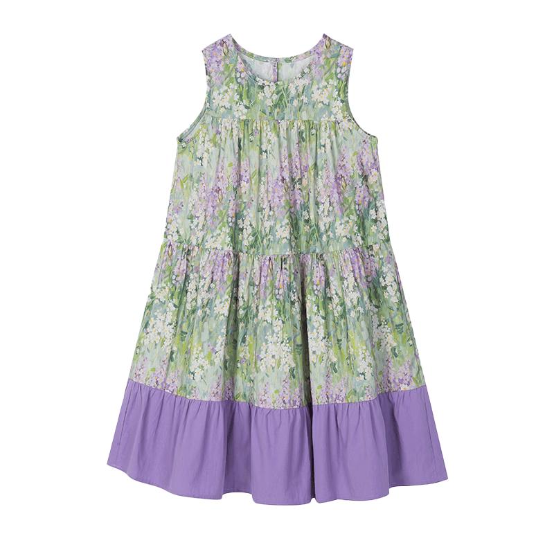 

Girls Vintage Floral Sleeveless Cotton Princess Dress 110