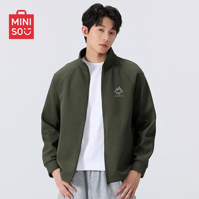 MINISO Men's Cleanfit Heavyweight Knit Stand-Collar Jacket
