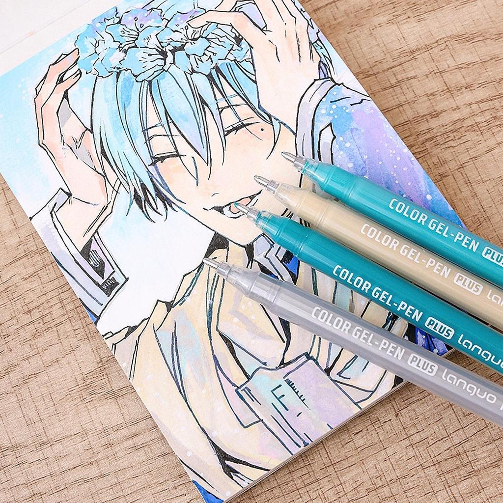 6 stk kalligrafi gel penner sett fet 1,0 mm kulepenn multi farge for skriving Tegning Maling Marker School