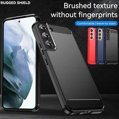 Karbon Fiber Doku TPU Kılıf Samsung Galaxy S23 Ultra S22 Plus S21 FE S20 S10 Note 20 10 Darbeye Dayanıklı Koruyucu Kılıf Funda