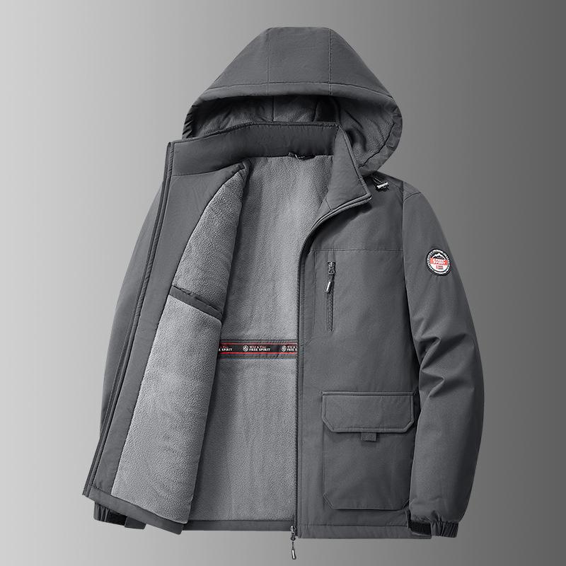 

Зимняя мужская ветрозащитная и холодостойкая теплая куртка, модная и свободная, повседневная, для занятий спортом на открытом воздухе, мужская одежда S серый