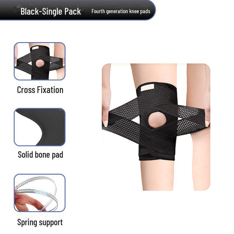 

Японский менисковый бандаж для колена: Пояс для защиты коленной чашечки от травм при беге и занятиях спортом. Fourth generation, XXL чёрный