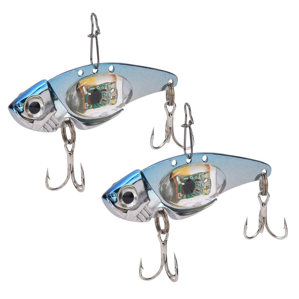 2 Pcs LED Underwater Fishing Lure Light Night Lamp Attractor Bait Fish Tool Accessories