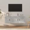 Vidaxl Set of 2 TV Cabinets, Concrete Grey, Wood-Based Material