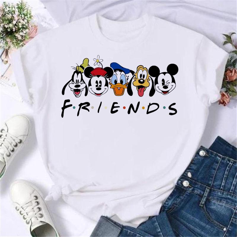 2025 New Popular Kawaii Disney T-shirt Cartoon Women Disney T-shirt Fun Top Fashion Women's T-shirt