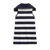 2026 New Women's European & American Style Striped Sleeveless Knit Lapel Dress