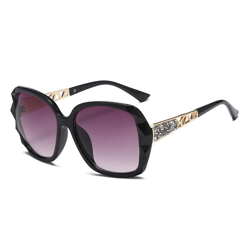 Fashion Stylish Fashion Rectangular Square Sun Protection Glasses Large Big Purple Sun Eyewear Women Adults Mirror Sunglasses Ladies Sun Protection