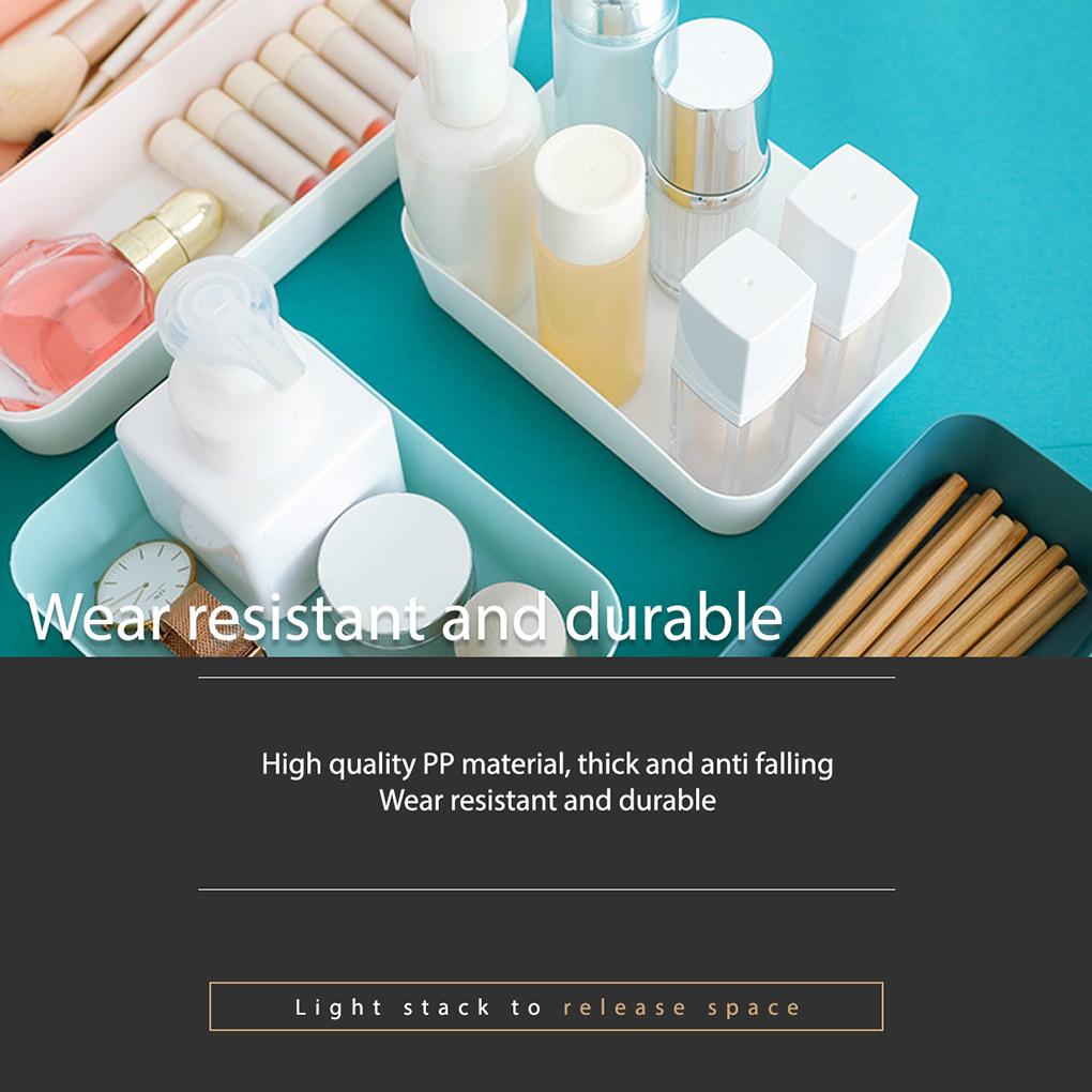 Storage Box Rectangular Plastic Desktop Drawer Cosmetic Case Stationery Organizer Socks Container
