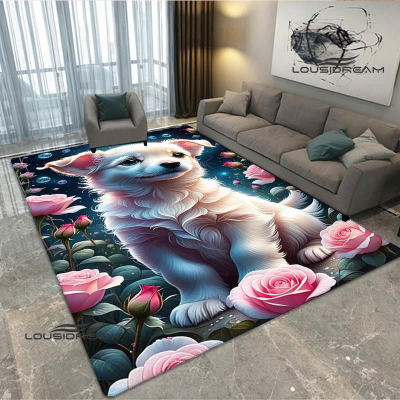3D Süßer Hund Aufdruck Teppich Küchenmatten Rutschfester Teppich Außen Teppiche Läufer Schlafzimmer Dekoration Rosa Zimmer Dekoration Geburtstagsgeschenk