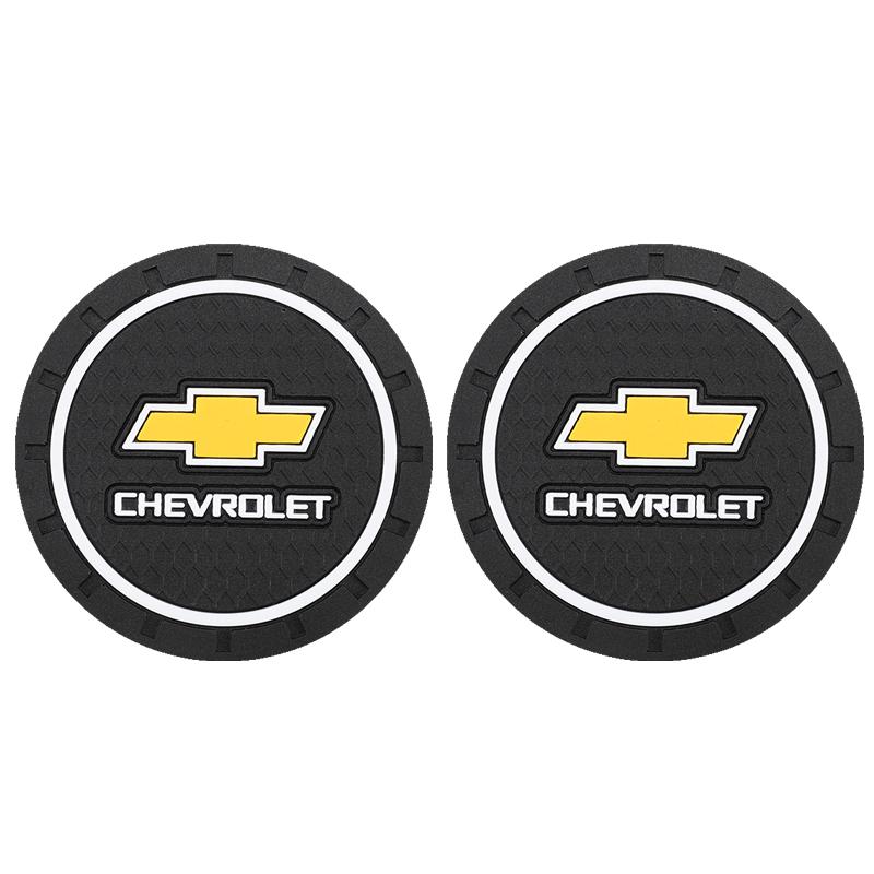 

2Pcs Silicone Coaster Car Water Cup Pad Anti-slip Mat Auto Interior For Chevrolet Camaro Colorado Cobalt Silverado Beat Groove