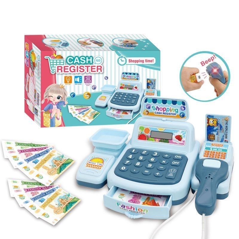 Childrens Play Cash Register Toy For Role Play With Sound And Light Features For Kids Learning
