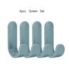 4PCS Towel Hook Plastic Door Hanger Self Adhesive Wall Hanger Hat Racks Key Hanger Wall Organizer Home Decor Key Holder