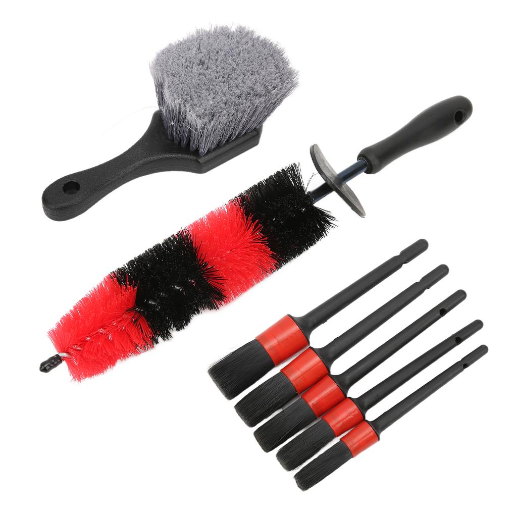 7pcs Car Detailing Brush Kit for Car Interior Exterior Washing Waxing Cleaning Dust Removal