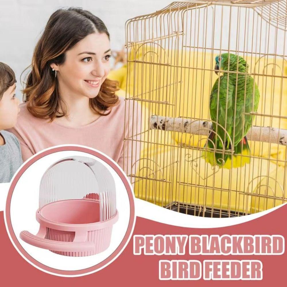 with Lid Parakeet Anti-Splash Food Box Hanging Parrot Food Trough Bird Feeder Dispenser  Bird