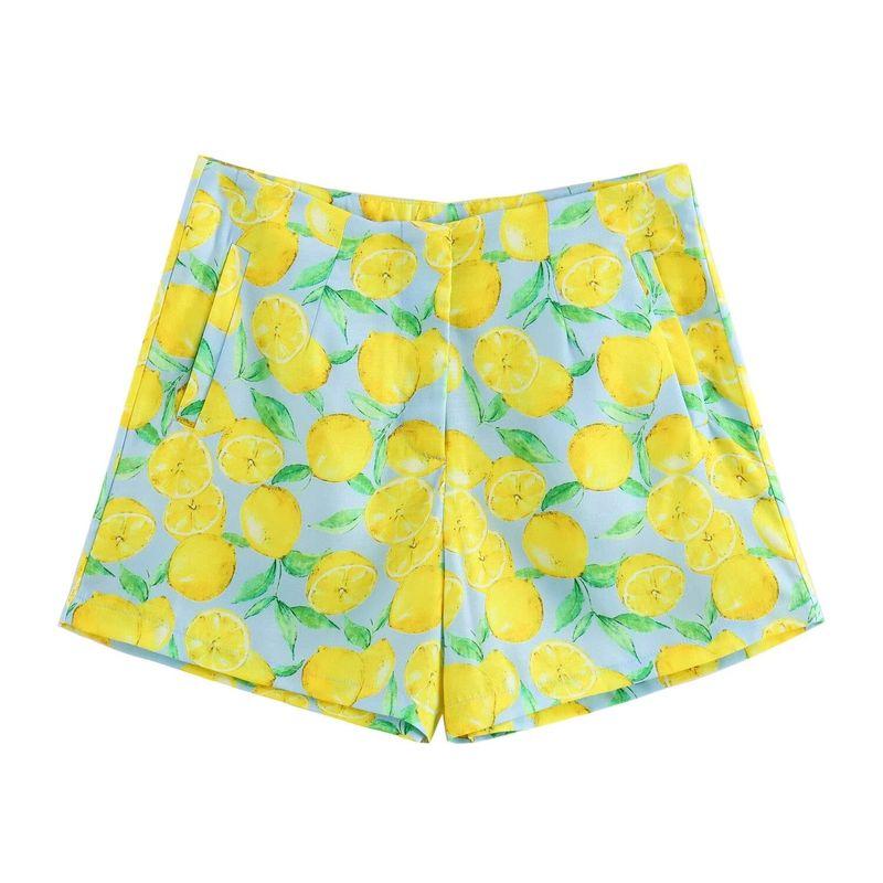 Jnleaog Autumn New Women's Clothing Fashion Style French Style Design Easiest for Match Blended Print Casual Shorts