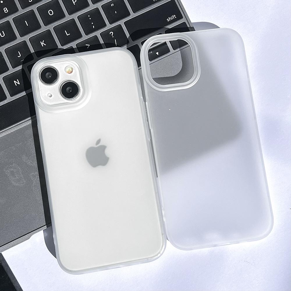 Simple Personality Matte Transparent Application iPhone16promax Apple 15 Large Hole Mobile Phone Case 14/13 Anti-drop