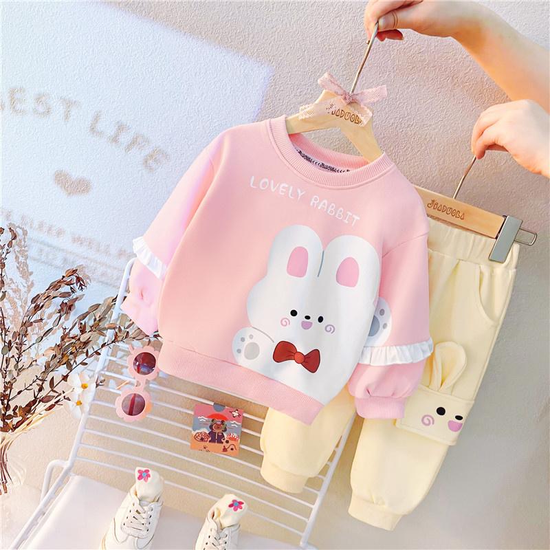 New Spring Autumn Baby Clothes Suit Children Girls Fashion Cartoon T-Shirt Pants 2Pcs/Set Toddler Sports Costume Kids Tracksuits