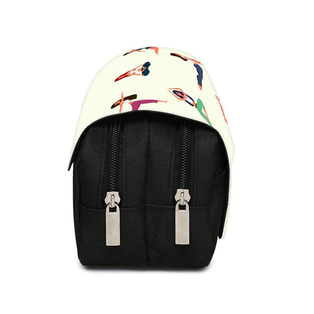 Yoga Pattern Double Flip Fabric Unisex Best Gift 3D Pencil Pouch School Office Use Children