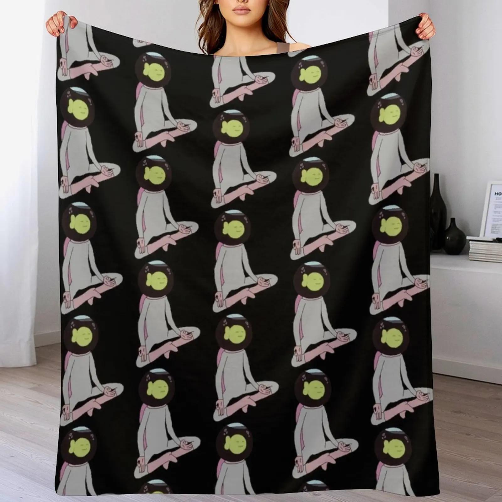 Darryl the Fish - Midnight Gospel Throw Blanket Faux Fur Soft Warm Blanket for Bed Size: 75*100cm, Weight: 230 GSM