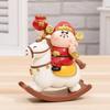 Year of The Horse God of Wealth Figurine Chinese Style Rocking Horse Ornament Horse Statue  Car