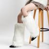 Fuzzy Faux Furs Leg Warmers Furs Heels Long Boots Cuffs Cover Has Elastic One Pair Carnivals Boot Cover Y2K JK Uniform