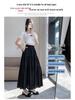 Women's 2025 High-Waist A-Line White Long Skirt - Summer's New Elegant and Slimming Design for Pear-Shaped Figures