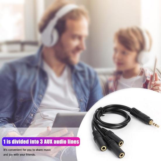 Audio Extension Cable Universal 1 to 3 Ways PVC 3.5mm 1 Male to 3 Female Audio Splitter Adapter for Headphone