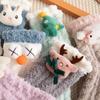 Women's Autumn and Winter Coral Fleece Postpartum Socks, Thickened Warm Mid-calf Socks, Versatile and Cute Sleeping Socks for Home Use