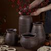 Zen Rustic Pottery Jar: Retro Chinese Vase for Dried Flowers, Succulents, and Hydroponic Decor. Perfect for Living Room Ornaments.