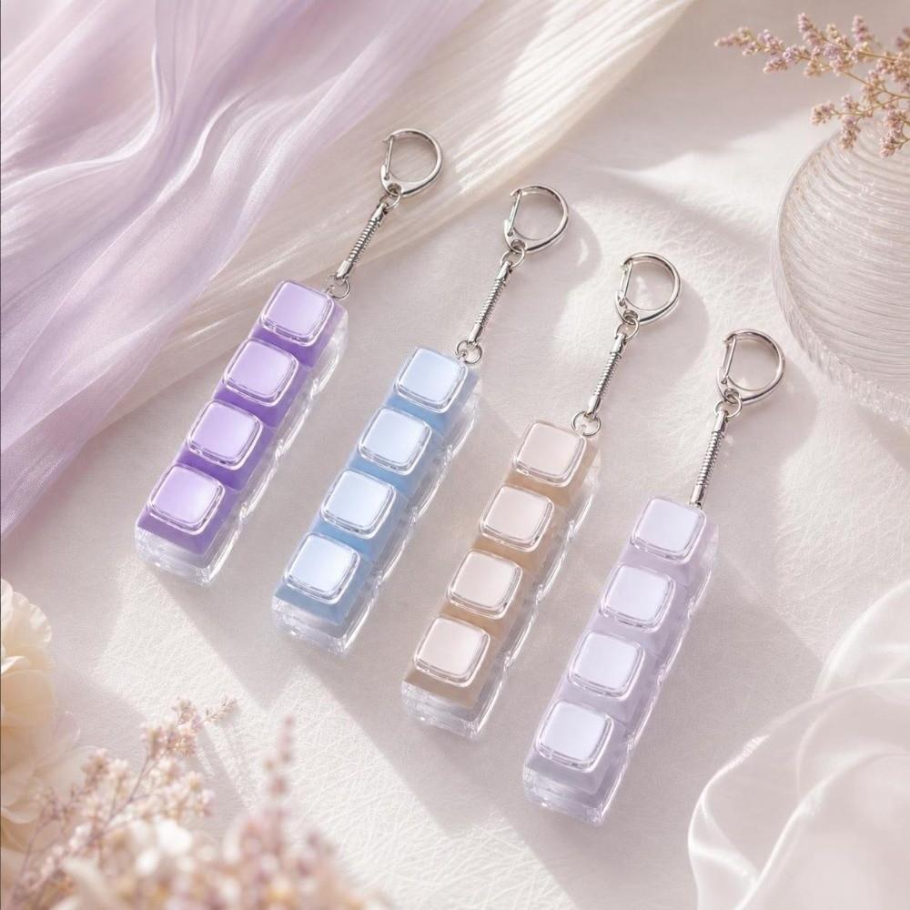 Taschenanhänger Tastatur Fidget Schlüsselanhänger 4 Tasten Knopf Fidget Clicker Spielzeug Tastenkappe Schlüsselanhänger Geschenke