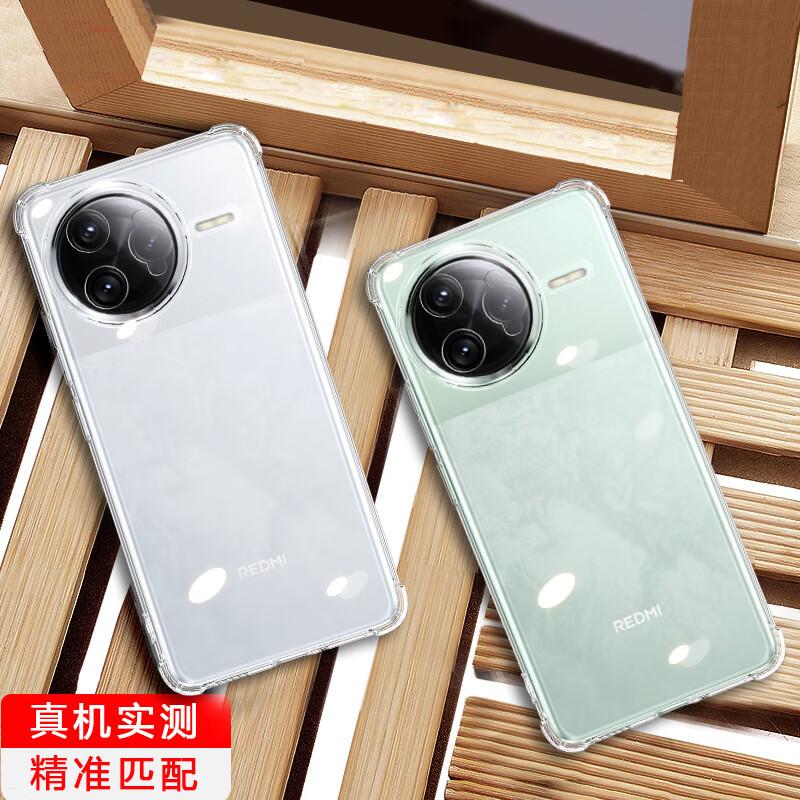Transparent Shockproof Soft Case with Air Cushion for Redmi K80 Pro, Ultra-Thin ES-Ip9 Series Upgraded Version, Translucent White with Magnetic Ring