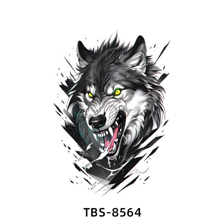 Realistiska Djurtotem Tatuering Klistermärken: Drake, Fenix, Tiger, Varg