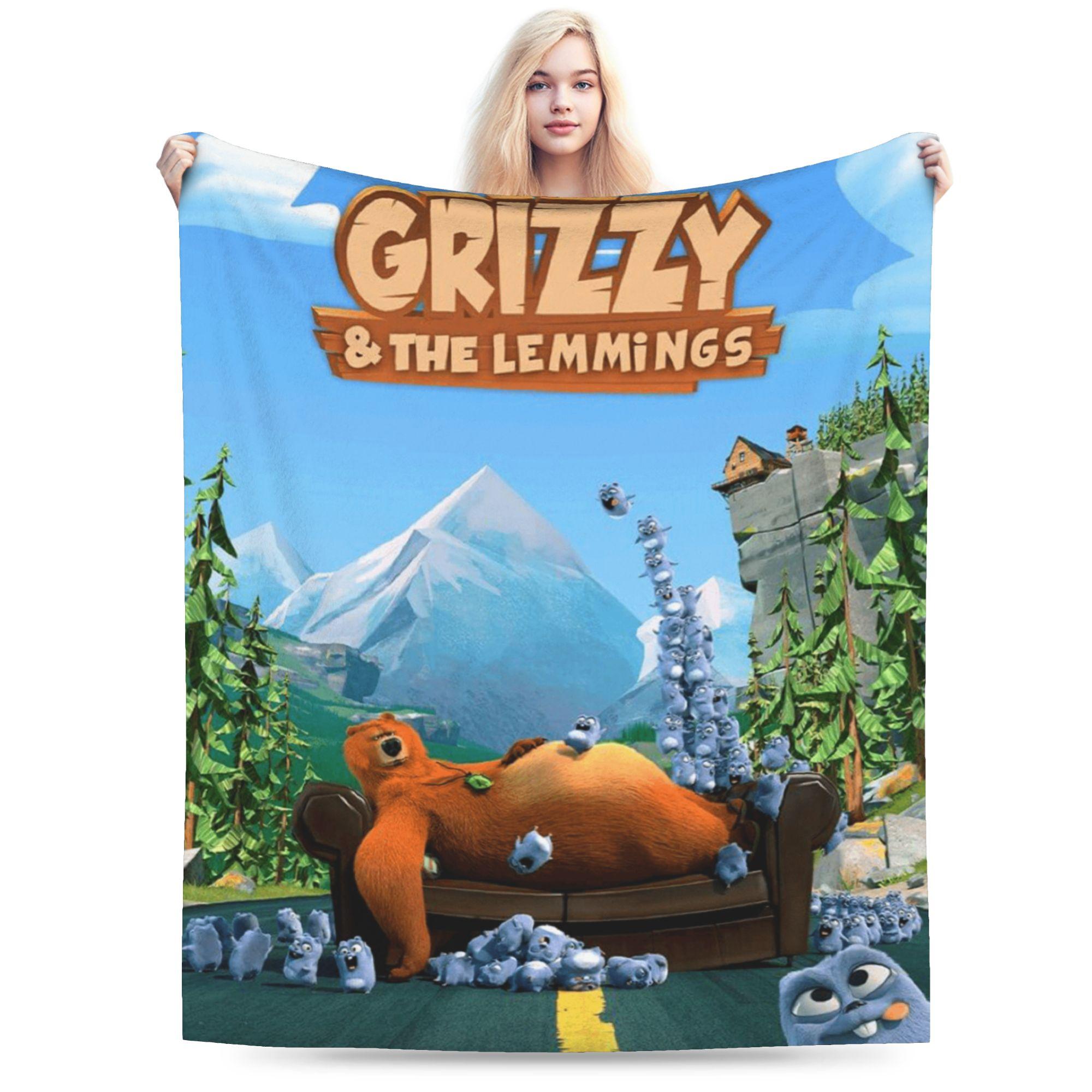 Grizzy and the Lemmings Blanket Quality Soft Warm  Bedding Throws Spring Child Home Decor Funny Bedspread 75x90cm