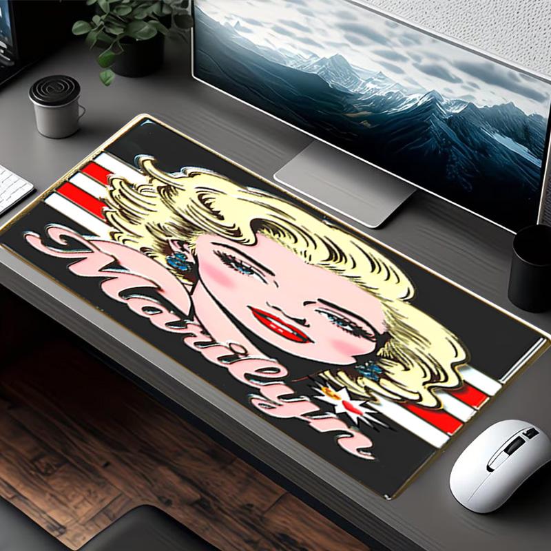 Marilyn Monroe Print Mouse Pad, for Keyboard Pad Laptop PC Mat for Office Home Use, Desk Decor, Perfect Birthday Gift for Gamers